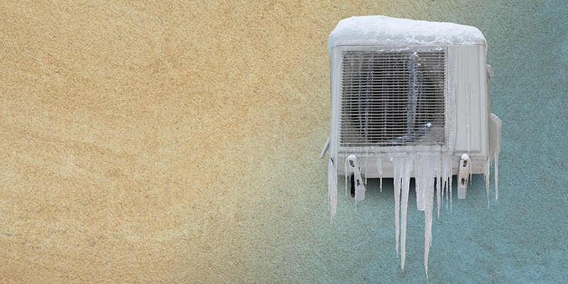 ac unit frozen during winter