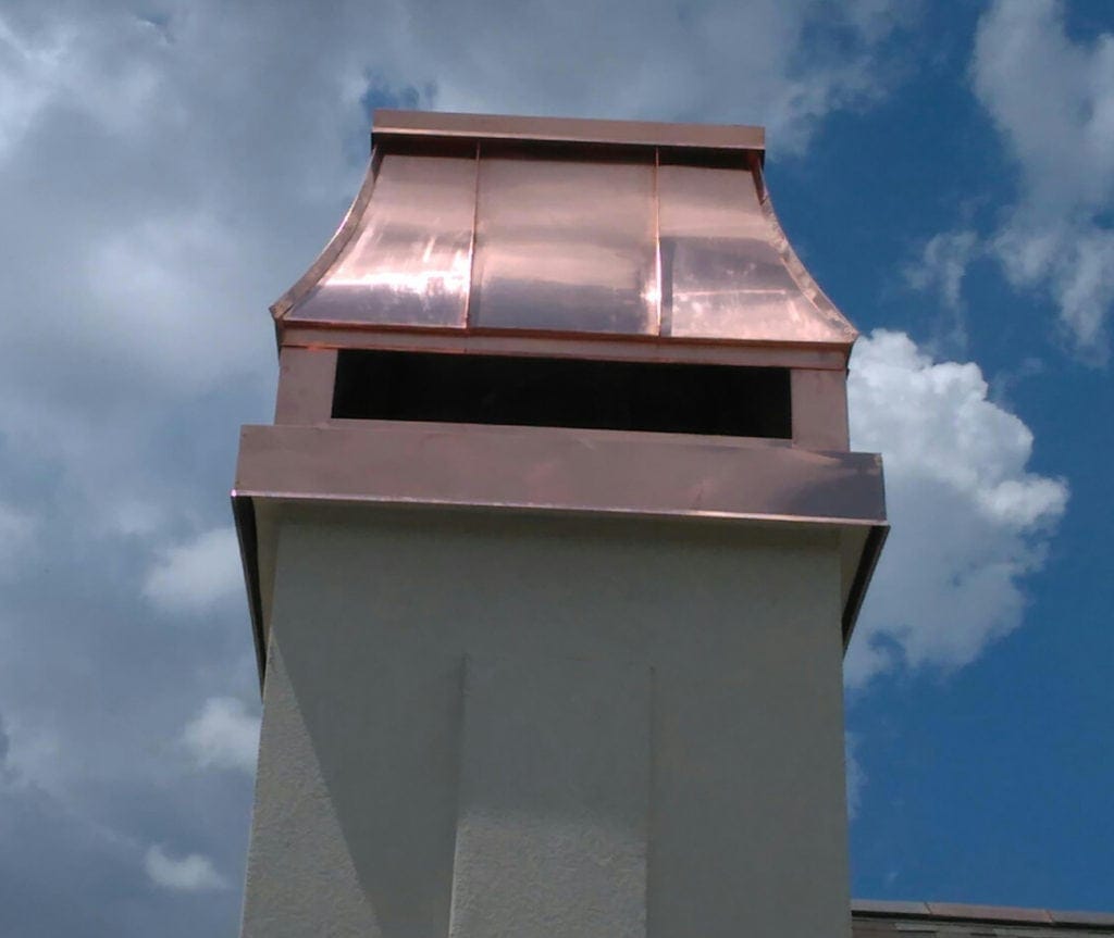 Copper chimney cap done by our Sheet Metal Department